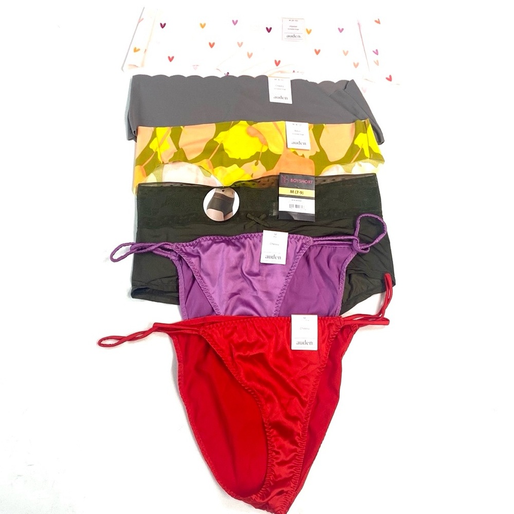(Lot of 6) Auden - 5 &‎ No boundaries - 1 women’s panties, Size M, NWT